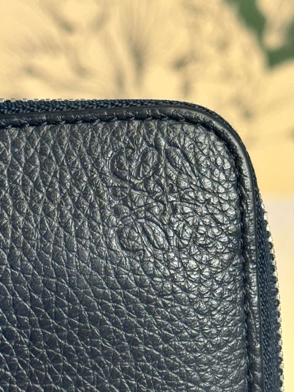 Loewe Navy Blue Leather Zip-Around Wallet EUC - Picture 2 of 14